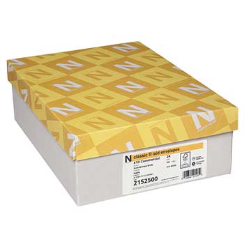 Neenah Paper Neenah Classic Laid #10 Envelopes, Avon Brilliant White, 24 lb, 500/BX