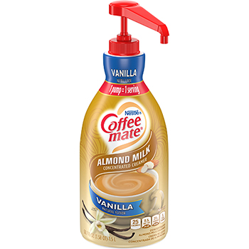 Coffee Mate Vanilla Almond Milk Liquid Coffee Creamer, Bulk Coffee Creamer Pump Bottle, 50.7 oz.