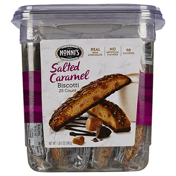 Nonni&#39;s Salted Caramel Biscotti Tub, 0.85 oz, 25 Count