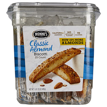 Nonni&#39;s Classic Almond Italian Cookie Tub, 0.69 oz, 25 Count