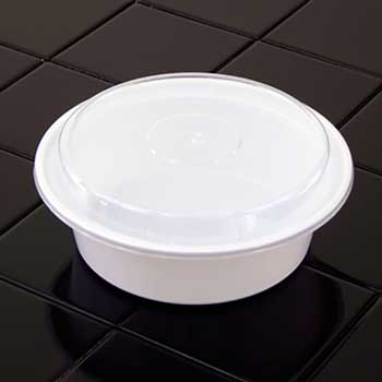 Pactiv Versatainer, Plastic, Round, 32 oz, White, 150/Carton