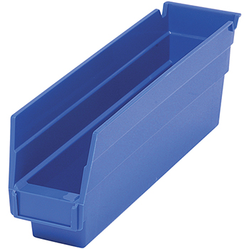 Quantum Storage Systems Economy Shelf Bins, 11-5/8&quot; x 2-3/4&quot;, x 4&quot;, Blue, 36/CT