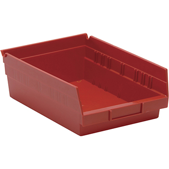 Quantum Storage Systems Economy Shelf Bins, 11-5/8&quot; x 8-3/8&quot; x 4&quot;, Red, 20/CT