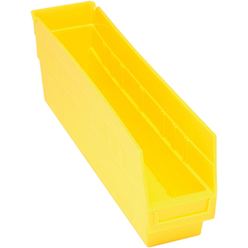 Quantum Storage Systems Store-More Bins, 17-7/8&quot; x 4-1/8&quot; x 6&quot;, Yellow, 20/CT