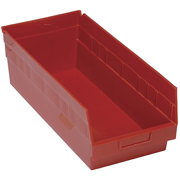 Quantum Storage Systems Store-More Bins, 17-7/8&quot; x 8-3/8&quot; x 6&quot;, Red, 10/CT