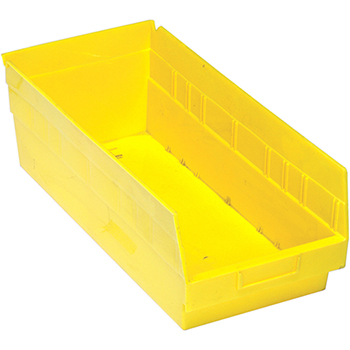 Quantum Storage Systems Store-More Bins, 17-7/8&quot; x 8-3/8&quot; x 6&quot;, Yellow, 10/CT
