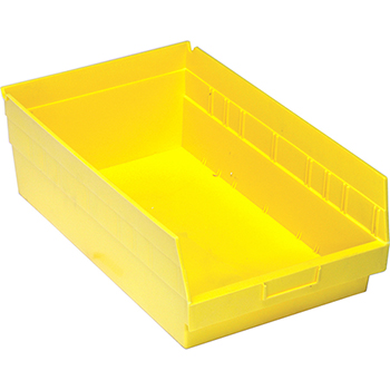 Quantum Storage Systems Store-More Bins, 17-7/8&quot; x 11-1/8&quot; x 6&quot;, Yellow, 8/CT