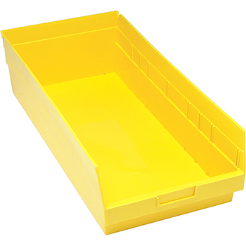 Quantum Storage Systems Store-More Bins, 23-5/8&quot; x 11-1/8&quot; x 6&quot;, Yellow, 6/CT