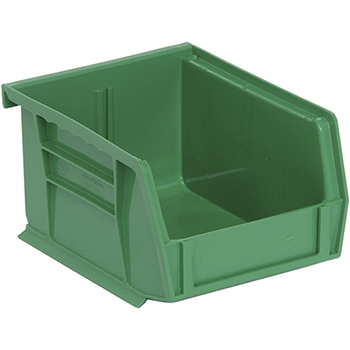 Quantum Storage Systems Economy Stack &amp; Hang Bins, 5&quot; x 4-1/8&quot; x 3&quot;, Green, 24/CT