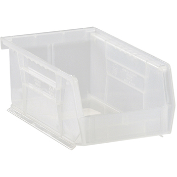 Quantum Storage Systems Economy Stack &amp; Hang Bins, 7-3/8&quot; x 4-1/8&quot; x 3&quot;, Clear, 24/CT