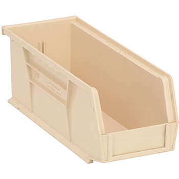 Quantum Storage Systems Economy Stack &amp; Hang Bins, 10-7/8&quot;, x 4-1/8&quot;, x 4&quot;, Ivory, 12/CT