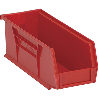 Quantum Storage Systems Economy Stack &amp; Hang Bins, 10-7/8&quot;, x 4-1/8&quot;, x 4&quot;, Red, 12/CT