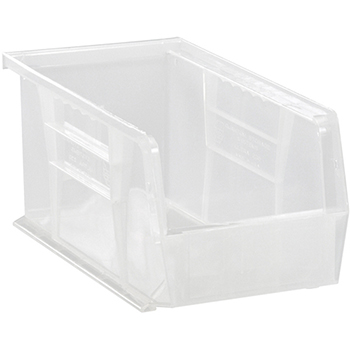 Quantum Storage Systems Economy Stack &amp; Hang Bins, 10-7/8&quot;, x 5-1/2&quot; x 5&quot;, Clear, 12/CT