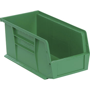 Quantum Storage Systems Economy Stack &amp; Hang Bins, 10-7/8&quot;, x 5-1/2&quot; x 5&quot;, Green, 12/CT