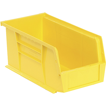 Quantum Storage Systems Economy Stack &amp; Hang Bins, 10-7/8&quot;, x 5-1/2&quot; x 5&quot;, Yellow, 12/CT