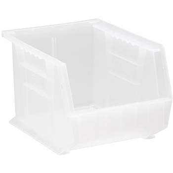 Quantum Storage Systems Ultra Stack &amp; Hang Bins, 10-3/4&quot; x 8-1/4&quot; x 7&quot;, Clear, 6/CT