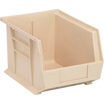 Quantum Storage Systems Ultra Stack &amp; Hang Bins, 10-3/4&quot; x 8-1/4&quot; x 7&quot;, Ivory, 6/CT