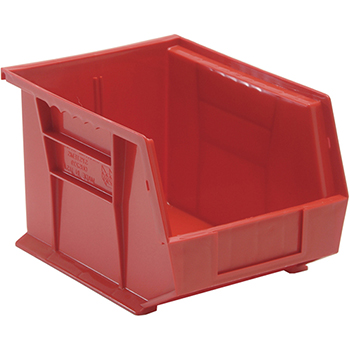 Quantum Storage Systems Ultra Stack &amp; Hang Bins, 10-3/4&quot; x 8-1/4&quot; x 7&quot;, Red, 6/CT