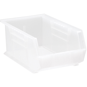 Quantum Storage Systems Ultra Stack &amp; Hang Bins, 13-5/8&quot;, x 8-1/4&quot; x 6&quot;, Clear, 12/CT