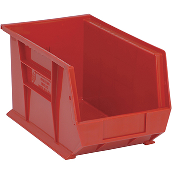 Quantum Storage Systems Ultra Stack &amp; Hang Bins, 13-5/8&quot;, x 8-1/4&quot; x 8&quot;, Red, 12/CT