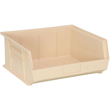 Quantum Storage Systems Ultra Stack &amp; Hang Bins, 14-3/4&quot; x 16-1/2&quot; x 7&quot;, Ivory