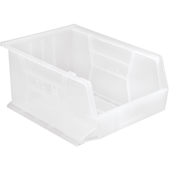 Quantum Storage Systems Ultra Stack &amp; Hang Bins, 16&quot;, x 11&quot;, x 8&quot;, Clear, 4/CT