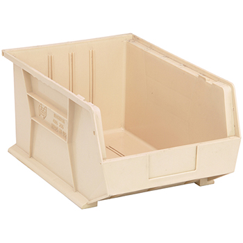 Quantum Storage Systems Ultra Stack &amp; Hang Bins, 16&quot;, x 11&quot;, x 8&quot;, Ivory, 4/CT