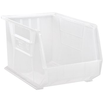Quantum Storage Systems Ultra Stack &amp; Hang Bins, 18&quot;, x 11&quot;, x 10&quot;, Clear, 4/CT
