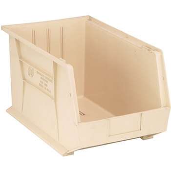 Quantum Storage Systems Ultra Stack &amp; Hang Bins, 18&quot;, x 11&quot;, x 10&quot;, Ivory, 4/CT