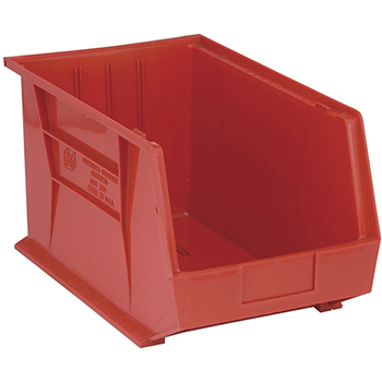 Quantum Storage Systems Ultra Stack &amp; Hang Bins, 18&quot;, x 11&quot;, x 10&quot;, Red, 4/CT