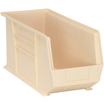 Quantum Storage Systems Ultra Stack &amp; Hang Bins, 18&quot;, x 8-1/4&quot; x 9&quot;, Ivory