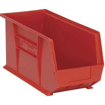Quantum Storage Systems Ultra Stack &amp; Hang Bins, 18&quot;, x 8-1/4&quot; x 9&quot;, Red