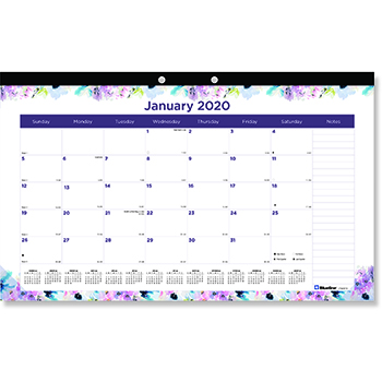 Brownline Passion Monthly Desk Pad Calendar, 17 3/4&quot; x 10 7/8&quot;, Delicate Floral Design, 2022