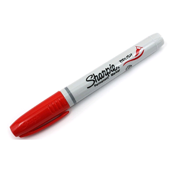 Sharpie Permanent Marker, Brush Tip, Red