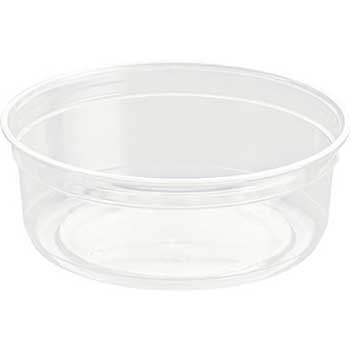 SOLO Cup Company RPET Plastic Deli Food Container, Plastic, Round, 8 oz, Clear, 50 Containers/Pack, 10 Packs/Carton