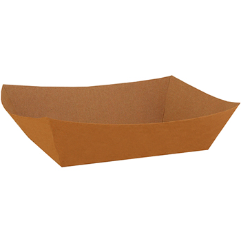 SCT Food Trays, Paperboard, Brown/White Check, 5-Lb Capacity, 500/Carton