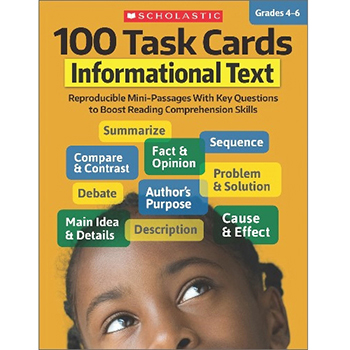 Scholastic 100 Task Cards Informtional Text (Book), 1/EA