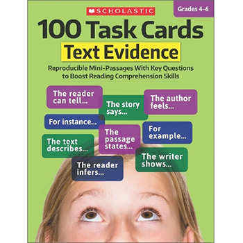 Scholastic 100 Task Cards Text Evidence (Book), 1/EA