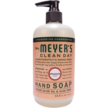Mrs. Meyer&#39;s Hand Soap, Geranium, 12.5 oz, 6/Carton