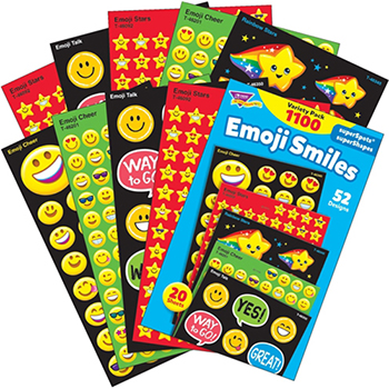 TREND Emoji Smiles superSpots &amp; superShapes Stickers, 1100/PK