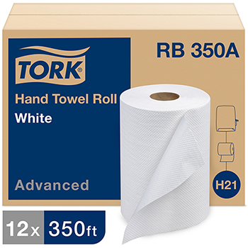 Tork Advanced Hardwound Paper Roll Towel, 1-Ply, 7.87&quot; Width x 350&#39; Length, White, 12 RL/CS