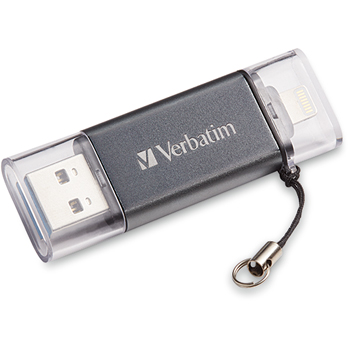 Verbatim 64GB Store &#39;n&#39; Go Dual USB 3.0 Flash Drive for Apple Lightning Device - Graphite