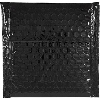 JAM Paper Bubble Padded Mailers with Velcro&#174; Closure, 5 1/2&quot; x 6 1/2&quot;, Black Metallic, 100/Pack