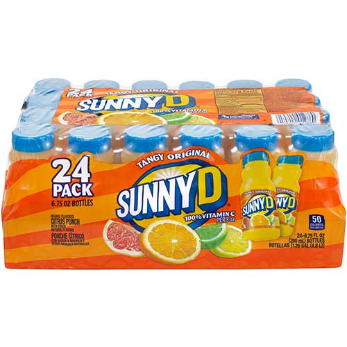 SUNNY D Tangy Original Orange Flavored Citrus Punch, 6.75 oz., 24