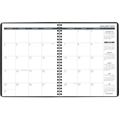 ATAGLANCE Monthly Planner, 6 7/8" x 8 3/4", Black, 2023 WB Mason