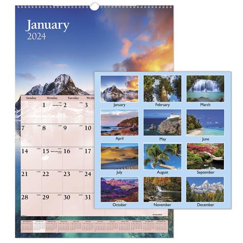 AT-A-GLANCE Scenic Monthly Wall Calendar, 15 1/2" x 22 3/4", 2023 - WB