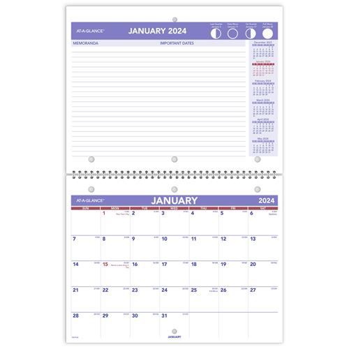 AT A GLANCE Wirebound Monthly Desk Wall Calendar 11 X 8 1 2 2023 WB Mason