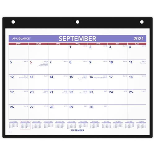 AT A GLANCE Monthly Desk Wall Calendar 11 X 8 1 4 White 2021 2022 