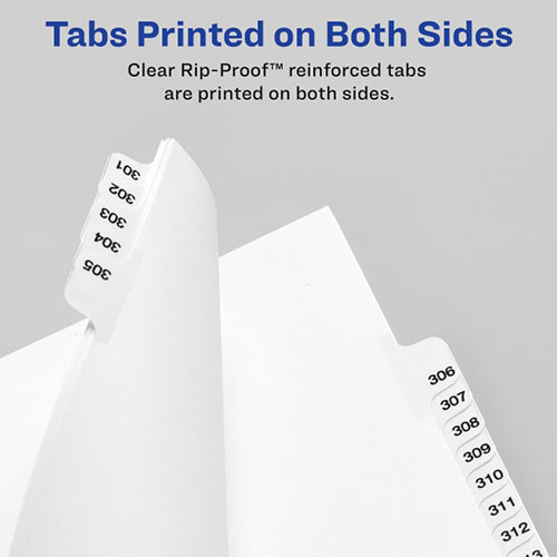 Letter Size 76-100 Tab Set Standard Collated Sets Side Tabs Avery Legal Dividers 01333 2 Packs 
