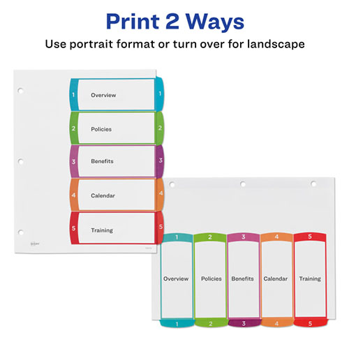 Avery Customizable Table of Contents Dividers, Ready Index® Printable ...